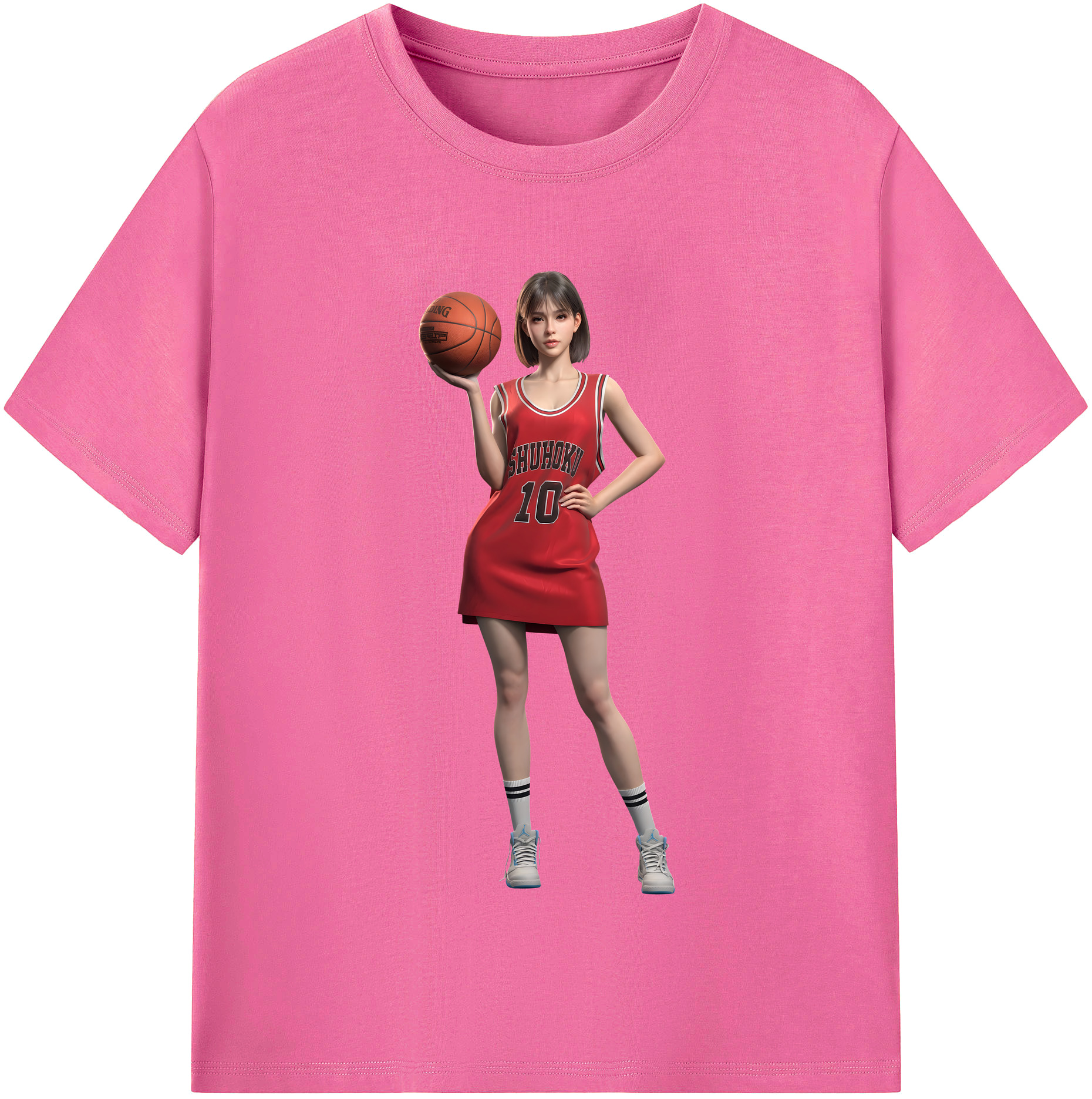 （画像用） SLAM DUNK／スラムダンク レディースカジュアルプリントTシャツ（綿100％）